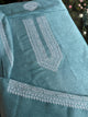 Blusih Green  Shade Linen Chikankari Unstitched Men's Kurtas Fabric
