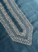 Blue Shade Linen Chikankari Unstitched Men's Kurtas Fabric