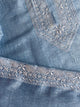 Powder Blue Shade Linen Chikankari Unstitched Men's Kurtas Fabric