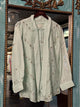 Sea Green Shade Mul Chanderi Mukaish Badla Short Shirt with Bow Neck