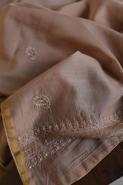 Almond Peach Shade Rasm Maheshwari Highlights Fabric