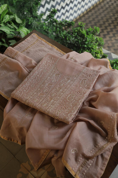 Almond Peach Shade Rasm Maheshwari Highlights Fabric