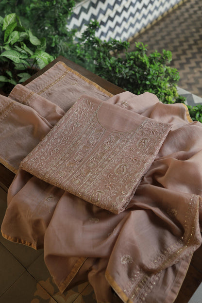 Almond Peach Shade Rasm Maheshwari Highlights Fabric