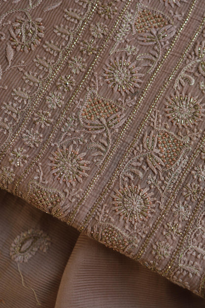 Almond Peach Shade Rasm Maheshwari Highlights Fabric
