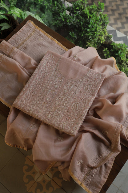 Almond Peach Shade Rasm Maheshwari Highlights Fabric