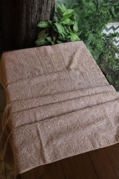 Almond Peach Shade Rasm Maheshwari Highlights Fabric