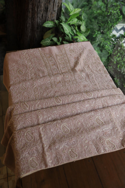 Almond Peach Shade Rasm Maheshwari Highlights Fabric