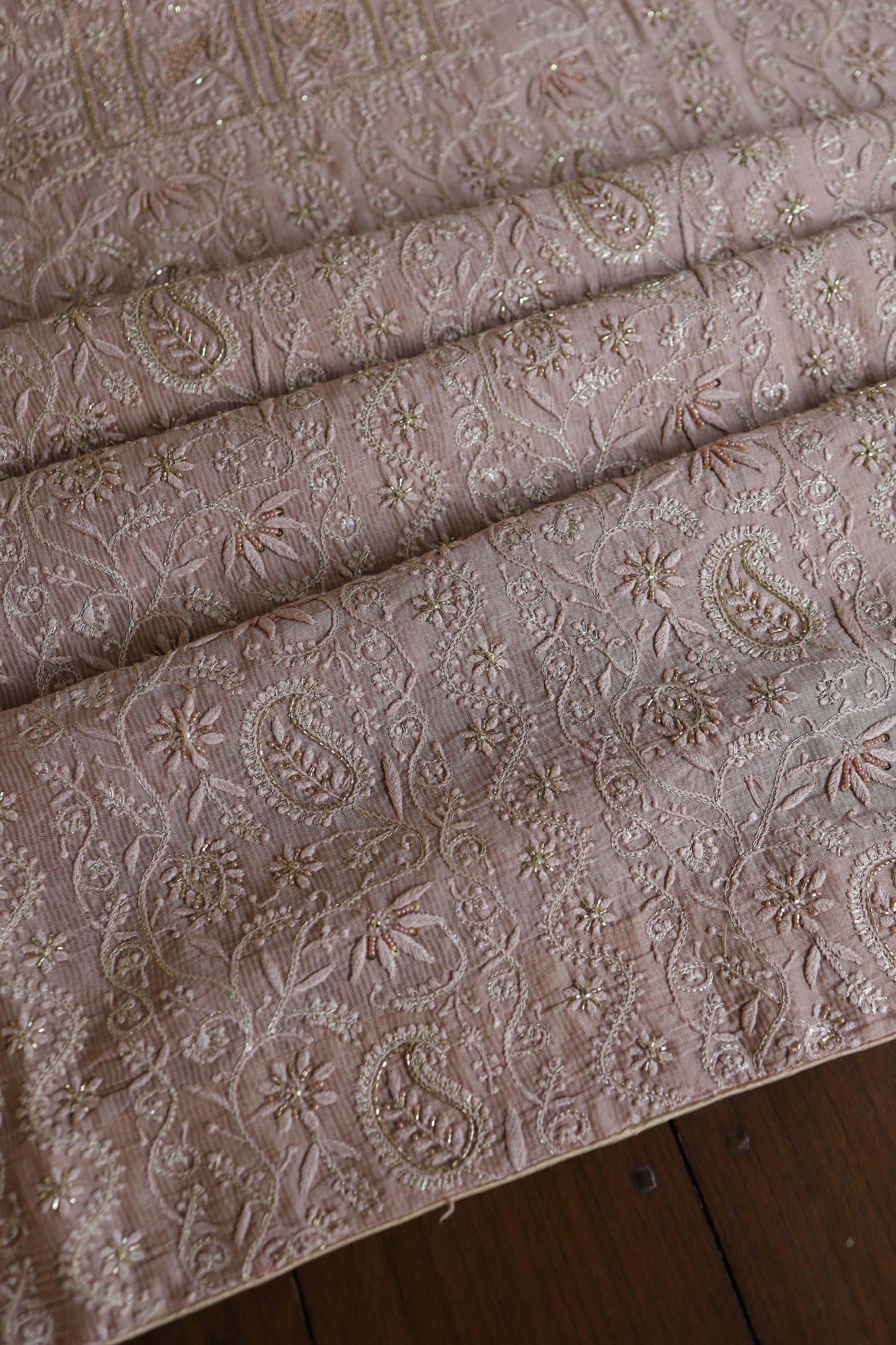 Almond Peach Shade Rasm Maheshwari Highlights Fabric