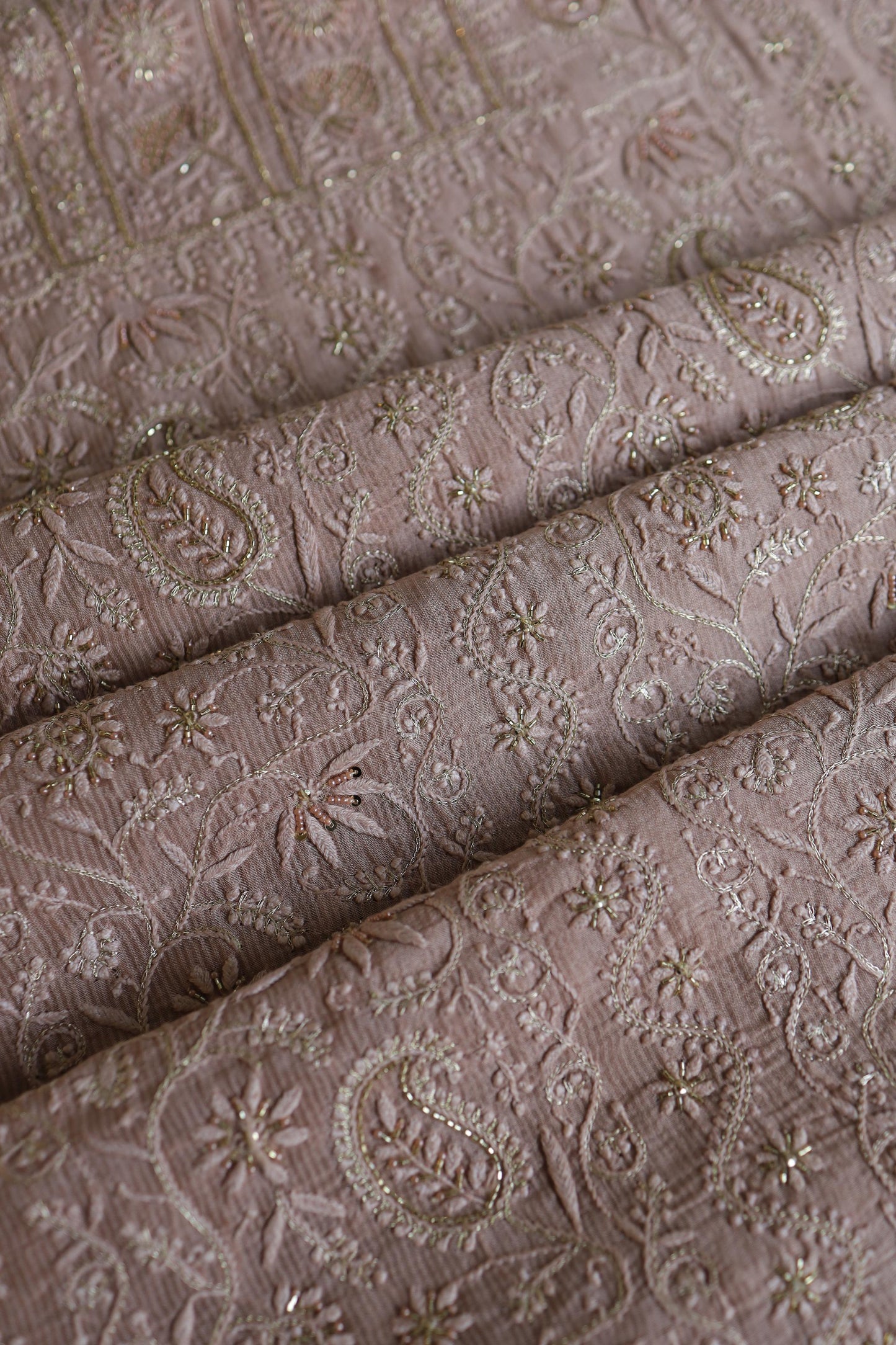 Almond Peach Shade Rasm Maheshwari Highlights Fabric