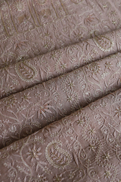 Almond Peach Shade Rasm Maheshwari Highlights Fabric