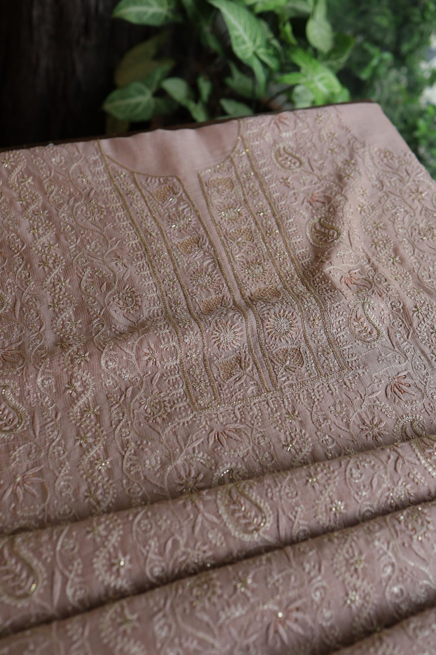 Almond Peach Shade Rasm Maheshwari Highlights Fabric