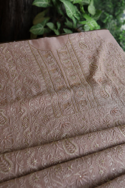 Almond Peach Shade Rasm Maheshwari Highlights Fabric