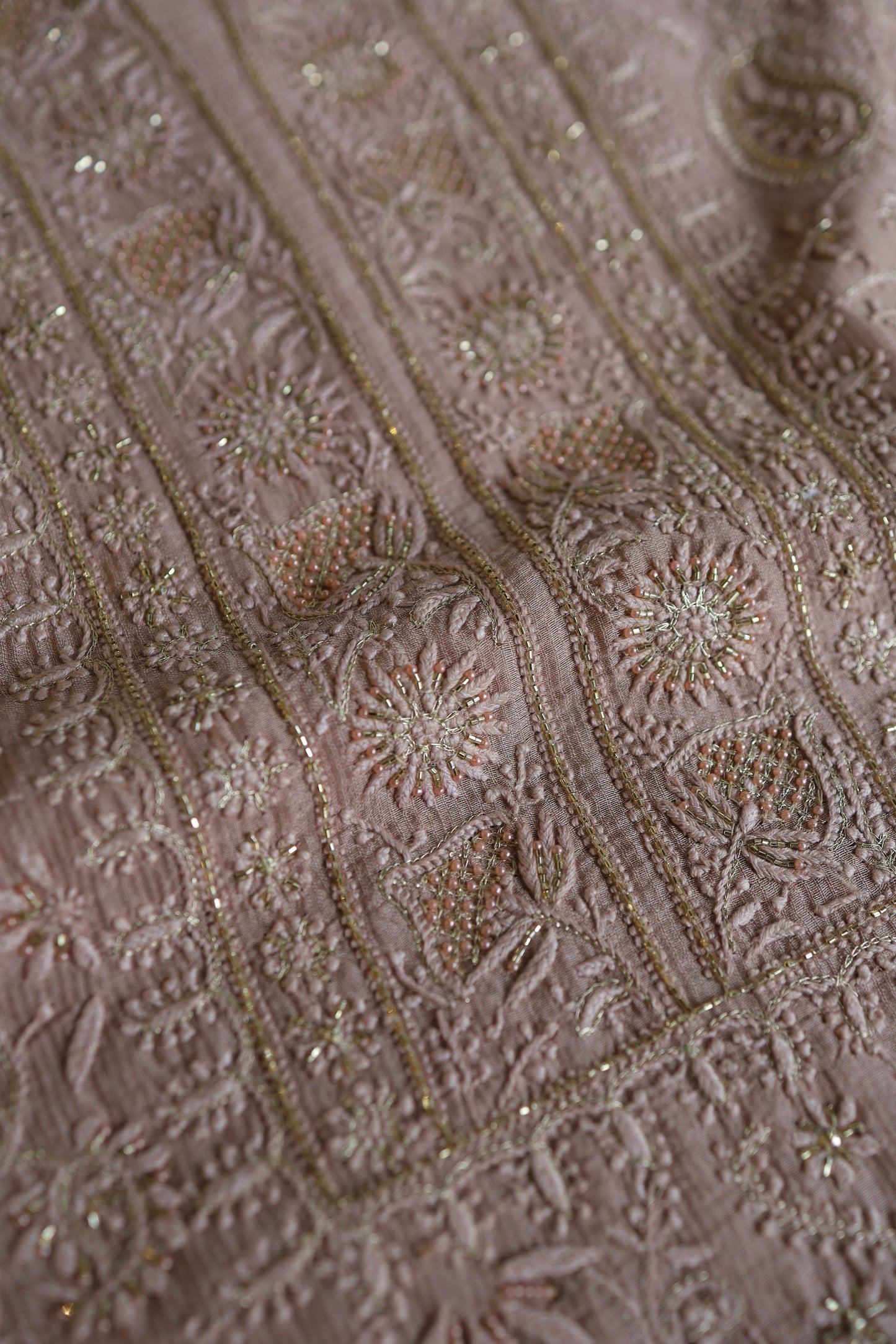 Almond Peach Shade Rasm Maheshwari Highlights Fabric