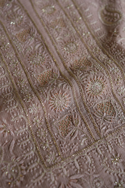 Almond Peach Shade Rasm Maheshwari Highlights Fabric