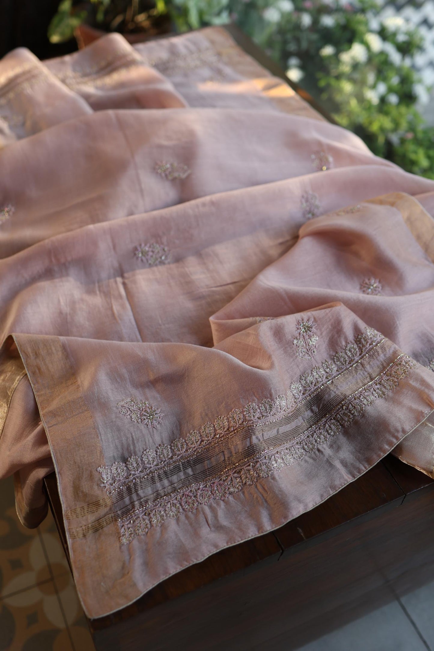 Almond Shade Rasm Maheshwari Highlights Fabric