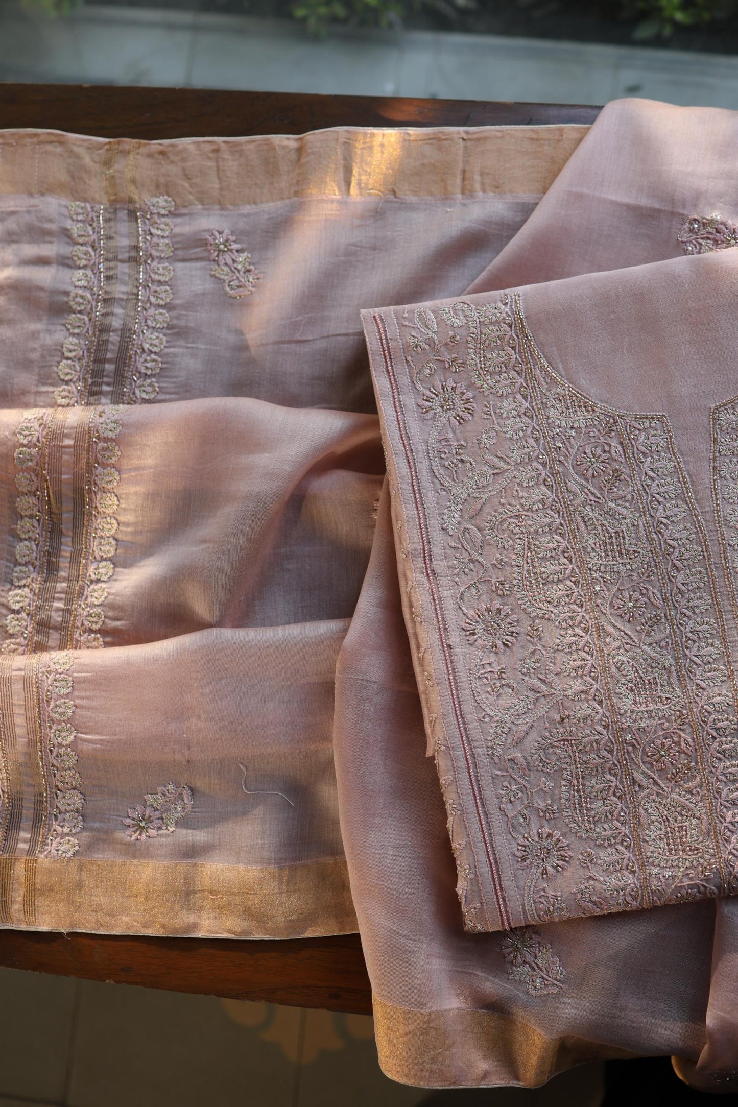 Almond Shade Rasm Maheshwari Highlights Fabric
