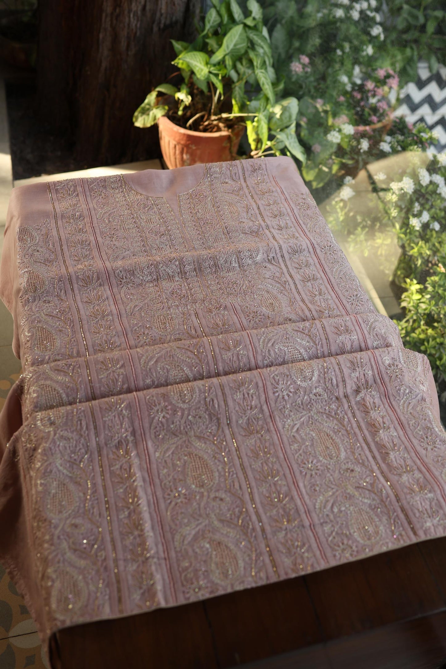 Almond Shade Rasm Maheshwari Highlights Fabric