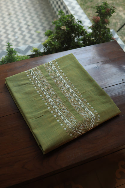 Army Green Shade Malkha Handspun Khadi Kurtas Unisex Fabric