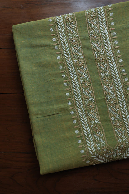 Army Green Shade Malkha Handspun Khadi Kurtas Unisex Fabric