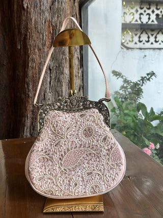 Baby Pink Shade Rose Motif Vintage Ari Sling Bags