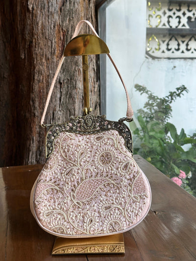 Baby Pink Shade Rose Motif Vintage Ari Sling Bags