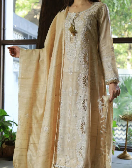 Basak Chikankari With Mukaish Work Ready To Wear Kurta Dupatta Set