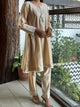 Beige Chanderi Chikankari Co-Ord Sets