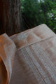 Beige Linen Chikankari Unstitched Men's Kurta Fabric