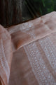 Almond Beige Linen Chikankari Unstitched Men's Kurta Fabric