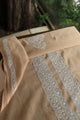 Beige Mulmul Chikankari Unstitched Men's Kurtas Fabric