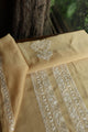 Beige Mulmul Chikankari Unstitched Men's Kurtas Fabric