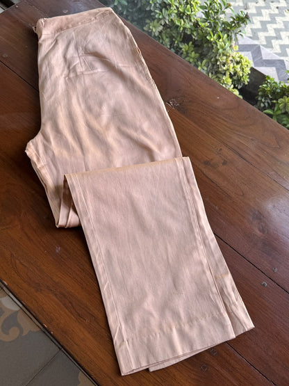 Beige Shade Malmal Tux Chikankari Kamdani Dress Kurta Set