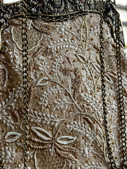 Beige Shade | Vintage Ari Mukaish Sling Bags