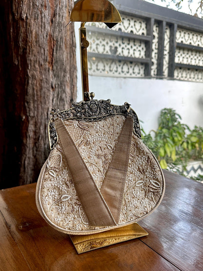 Beige Shade | Vintage Ari Mukaish Sling Bags