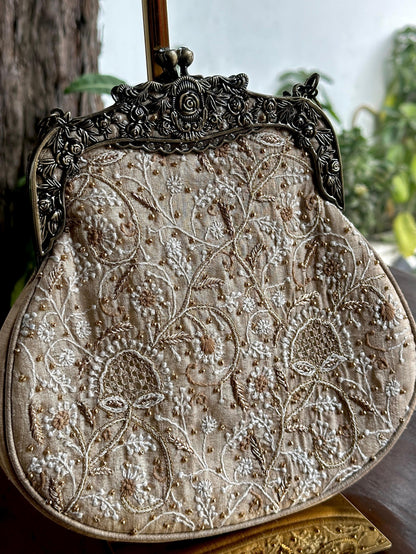 Beige Shade | Vintage Ari Mukaish Sling Bags