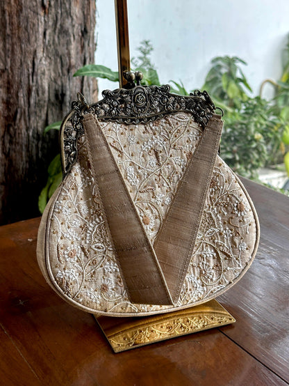 Beige Shade | Vintage Ari Mukaish Sling Bags