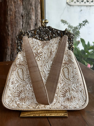 Beige Shade Vintage Motif Ari Sling Bags