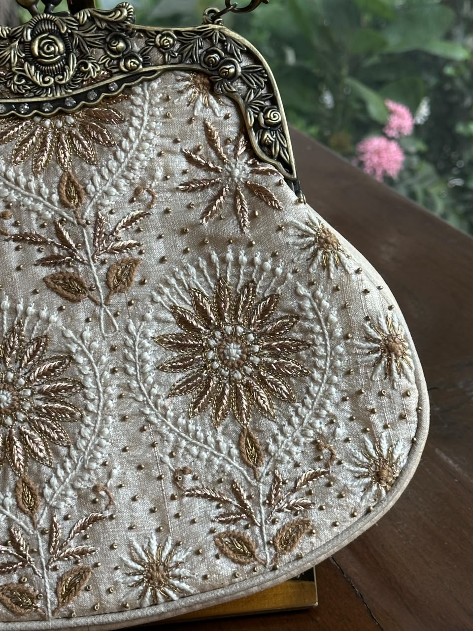 Beige Shade Vintage Motif Ari Sling Bags