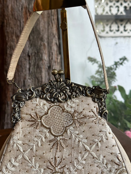 Beige Shade Vintage Motif Ari Sling Bags