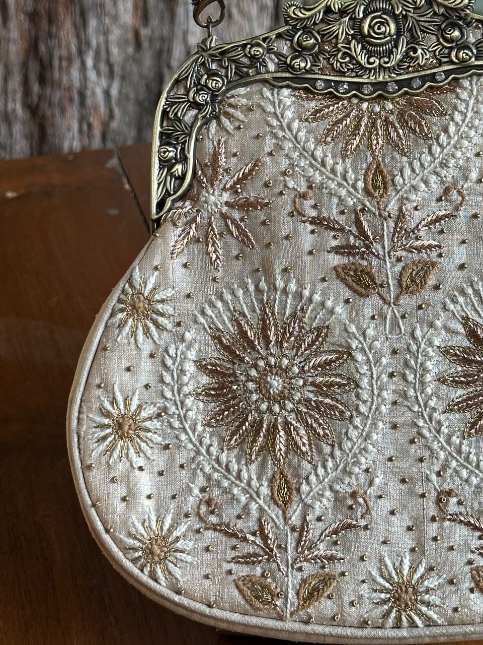 Beige Shade Vintage Motif Ari Sling Bags