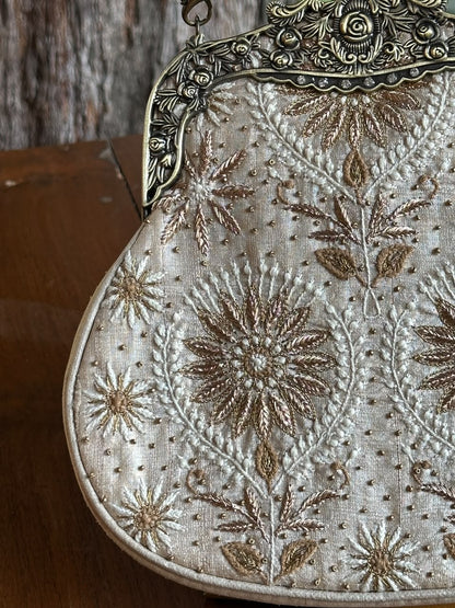 Beige Shade Vintage Motif Ari Sling Bags