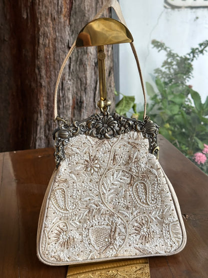 Beige Shade Vintage Motif Ari Sling Bags