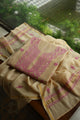 Beige & Pink Shade Mal Cotton Chikankari Unstitched Kurta Dupatta Fabric With Mukaish Kamdani