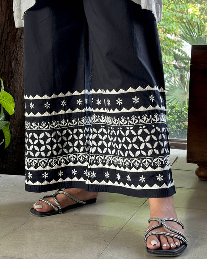 Black & White Daraz Chikankari Palazzo