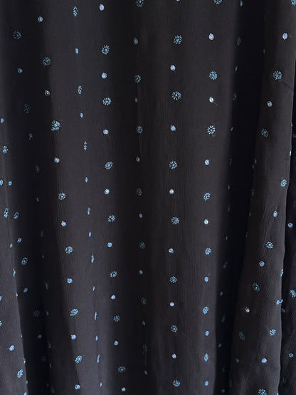 Black Chiffon Chikankari Kaftan