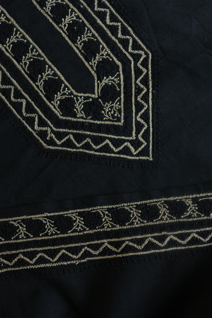 Black Malkha Handspun Khadi Kurtas Unisex Fabric