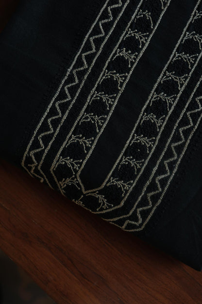 Black Malkha Handspun Khadi Kurtas Unisex Fabric