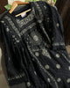 Black Malmal Chikankari Kamdani Short Kurti