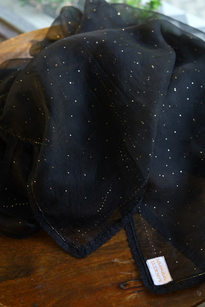 Black Noor Organza Mukaish Kamdani Dupatta