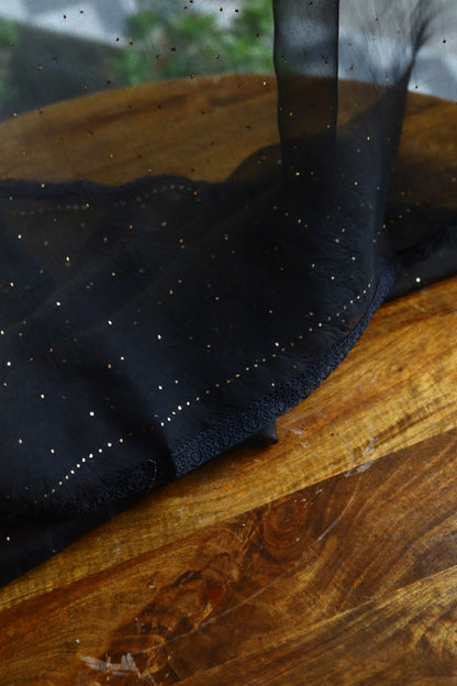 Black Noor Organza Mukaish Kamdani Dupatta